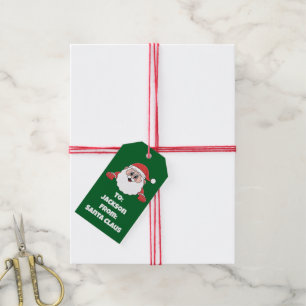 Etiqueta Para Presente Fofa Verde De Papai Noel Presentes Personalizados