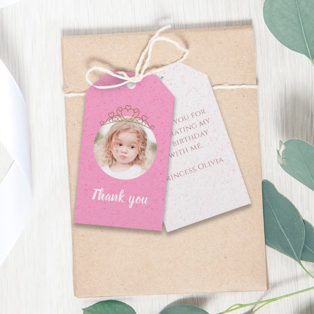 Etiqueta Para Presente Fofo de aniversário, Princesa Imaginosa Cute Tiara (Criador carregado)