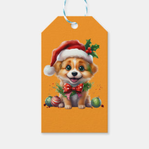 Etiqueta Para Presente Fofo de Natal bonito com Papai Noel e Arco