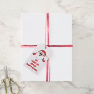 Etiqueta Para Presente Fofo Personalizado de Papai Noel