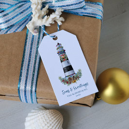 Etiqueta Para Presente Foguete Marítimo e Saudações Natal