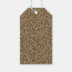 Etiqueta Para Presente Folha e Berry Patterno deixa Trabalho de arte Nouv