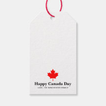 Folha vermelha do dia feliz do Canadá com texto pe