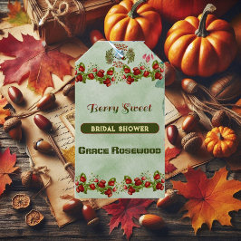 Etiqueta Para Presente Folhagem em queda livre Outono Berry Chá de panela