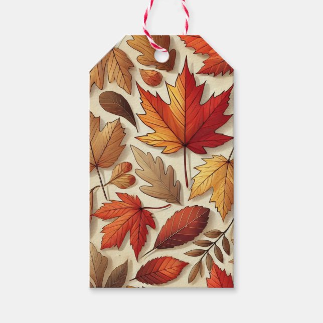 Etiqueta Para Presente Folhas clássicas do outono (Frente)