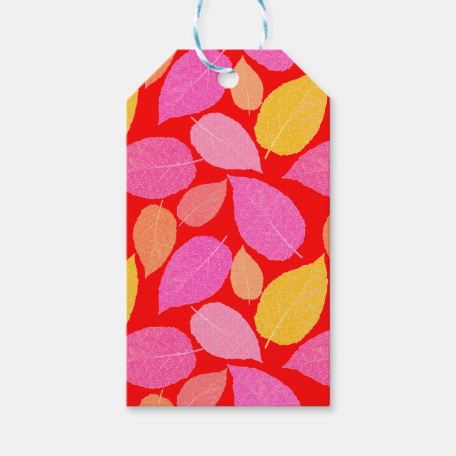 Etiqueta Para Presente Folhas de outono. (Frente)