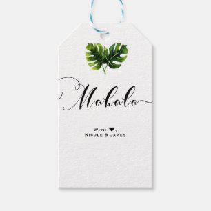 Etiqueta Para Presente Folhas de Palmeira Tropical Simples e Elegante MAH