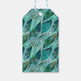 Etiqueta Para Presente Folhas de Rio Azul de Eucalipto em Aquarela Person