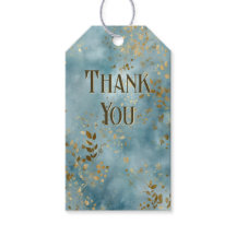 Folhas Douradas e Padrão Botânico em Azul Turquesa