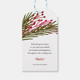 Etiqueta Para Presente Folhas e Berries