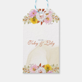 Etiqueta Para Presente Folhas Florais Aquarela