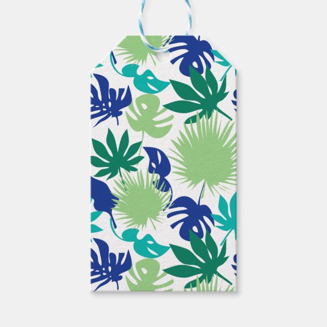 Etiqueta Para Presente Folhas tropicais (Frente)