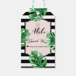 Etiqueta Para Presente Folhas Tropicais & Abacaxi Elegante Presente de Ca