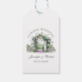 Etiqueta Para Presente Fonte Romântica de Arca Floral de Casamento de Jar