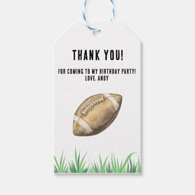 Etiqueta Para Presente Football First Year Down Birthday Party (Frente)