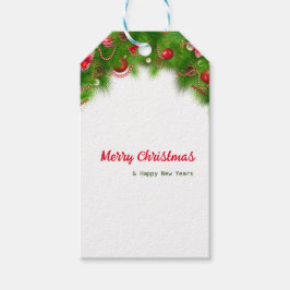 Etiqueta Para Presente Fora de Natal e Bolas Vermelhas, e Presentes