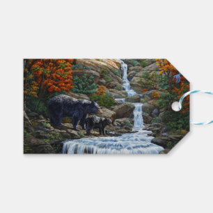 Etiqueta Para Presente Fora do Urso Negro e Cascata do Cubo