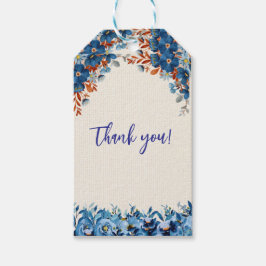 Etiqueta Para Presente Foral Azul