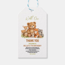 Etiqueta Para Presente Forest Woodland Animals Wild One 1st Birthday