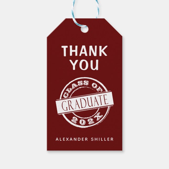 Etiqueta Para Presente Formando Moderno Personalizado Obrigado (Frente)