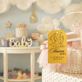 Etiqueta Para Presente Formas de Lua Dourada do Chá de fraldas Enviadas