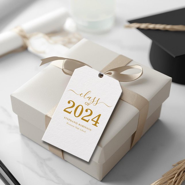 Etiqueta Para Presente Formatura em Letra Dourada 2024  (Criador carregado)
