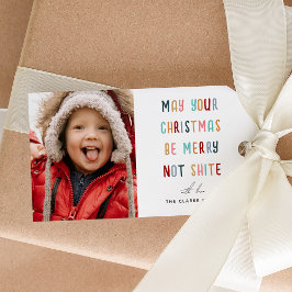 Etiqueta Para Presente Foto Colorida Moderna Divertida Feliz Natal