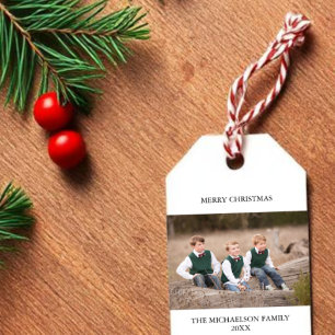 Etiqueta Para Presente Foto da família personalizada