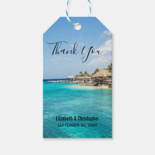 Etiqueta Para Presente Foto Da Ilha De Praia Tropical Obrigado