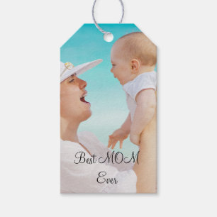 Etiqueta Para Presente Foto da mãe moderna e texto da Super mãe Present