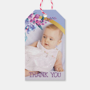 Etiqueta Para Presente Foto de aniversário da Princesa Floral