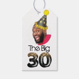 Etiqueta Para Presente Foto de aniversário de 30 anos personalizada mode