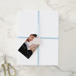 Etiqueta Para Presente Foto de Casal personalizado B/W Casamento