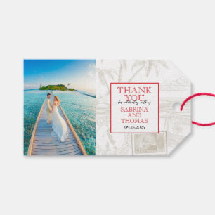 Etiqueta Para Presente Foto de casamento Red Maldives