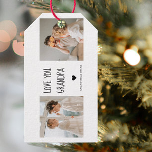 Etiqueta Para Presente Foto de Colagem Moderna Ama Seu Avô Melhor Presen