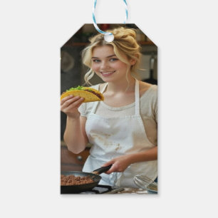 Etiqueta Para Presente Foto de Comer Tacos Personalizar
