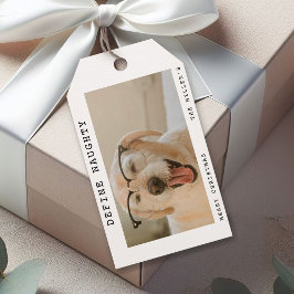 Etiqueta Para Presente Foto de Natal 'Definir Travesso' de Animal Diverti