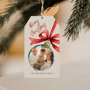 Etiqueta Para Presente Foto de Natal Personalizada