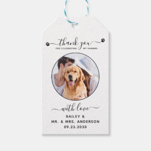 Etiqueta Para Presente Foto de Pet Moderno Obrigado Favor de Casamento de