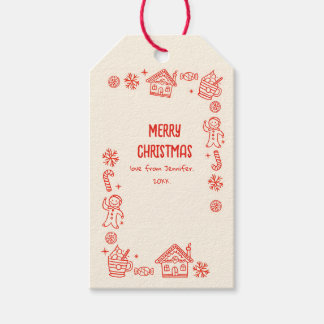 Etiqueta Para Presente Foto: Desenho de Mão Vermelha Natal Impressionante