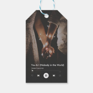 Etiqueta Para Presente Foto do Casal de Música Personalizada do Dia de os