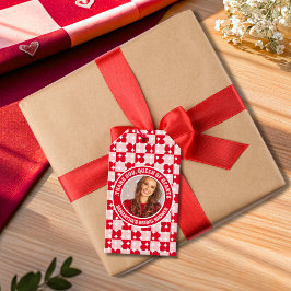 Etiqueta Para Presente Foto do Chá de panela Queen Of Hearts Obrigado