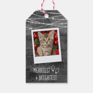 Etiqueta Para Presente Foto em frente ao monocromo das luzes de Natal