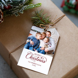 Etiqueta Para Presente Foto Feliz Natal Aquarela Botânica