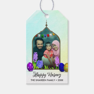 Etiqueta Para Presente Foto Pastel Happy Noroz Mint Flower Ovo Colorido