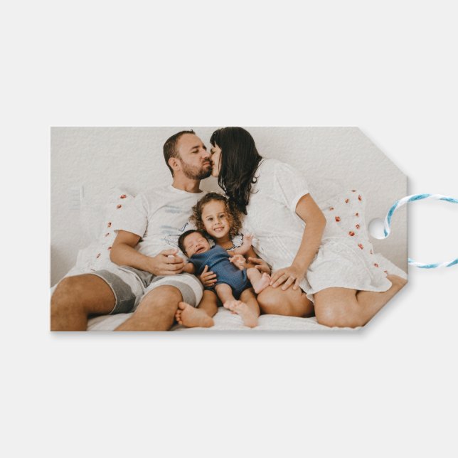 Etiqueta Para Presente Foto Personalizada (Frente (horizontal))