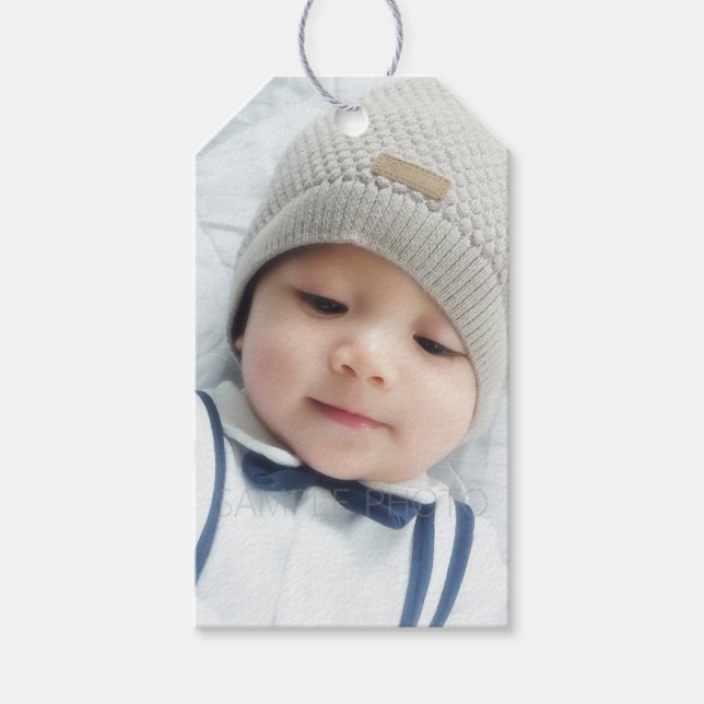 Etiqueta Para Presente Foto personalizada (Frente)