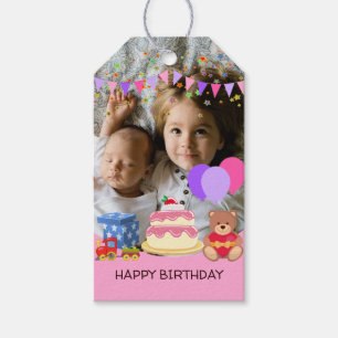 Etiqueta Para Presente  Foto personalizada da celebração do aniversári