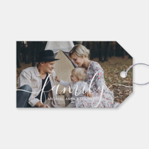 Etiqueta Para Presente Foto personalizada da família com nome personaliza
