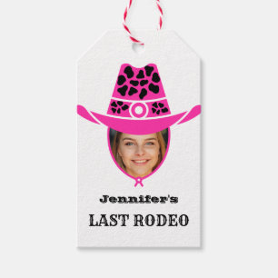 Etiqueta Para Presente Foto Personalizada Da Última Rapariga Rosa-Rosa